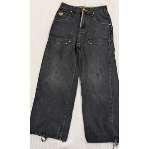 Vintage Paco Jeans Boys Faded Black Wide Leg Skater Denim Y2K Streetwear grunge